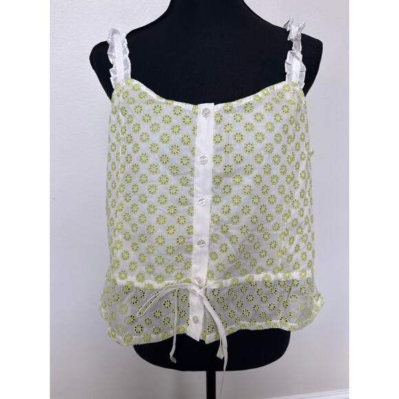 Modcloth Darling For The Prairie Sleeveless Peplum Tank Top White Women's XL NWT - Picture 4 of 12